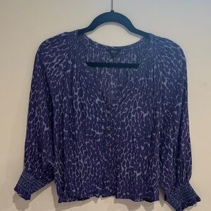 Rails Purple Animal Print Blouse